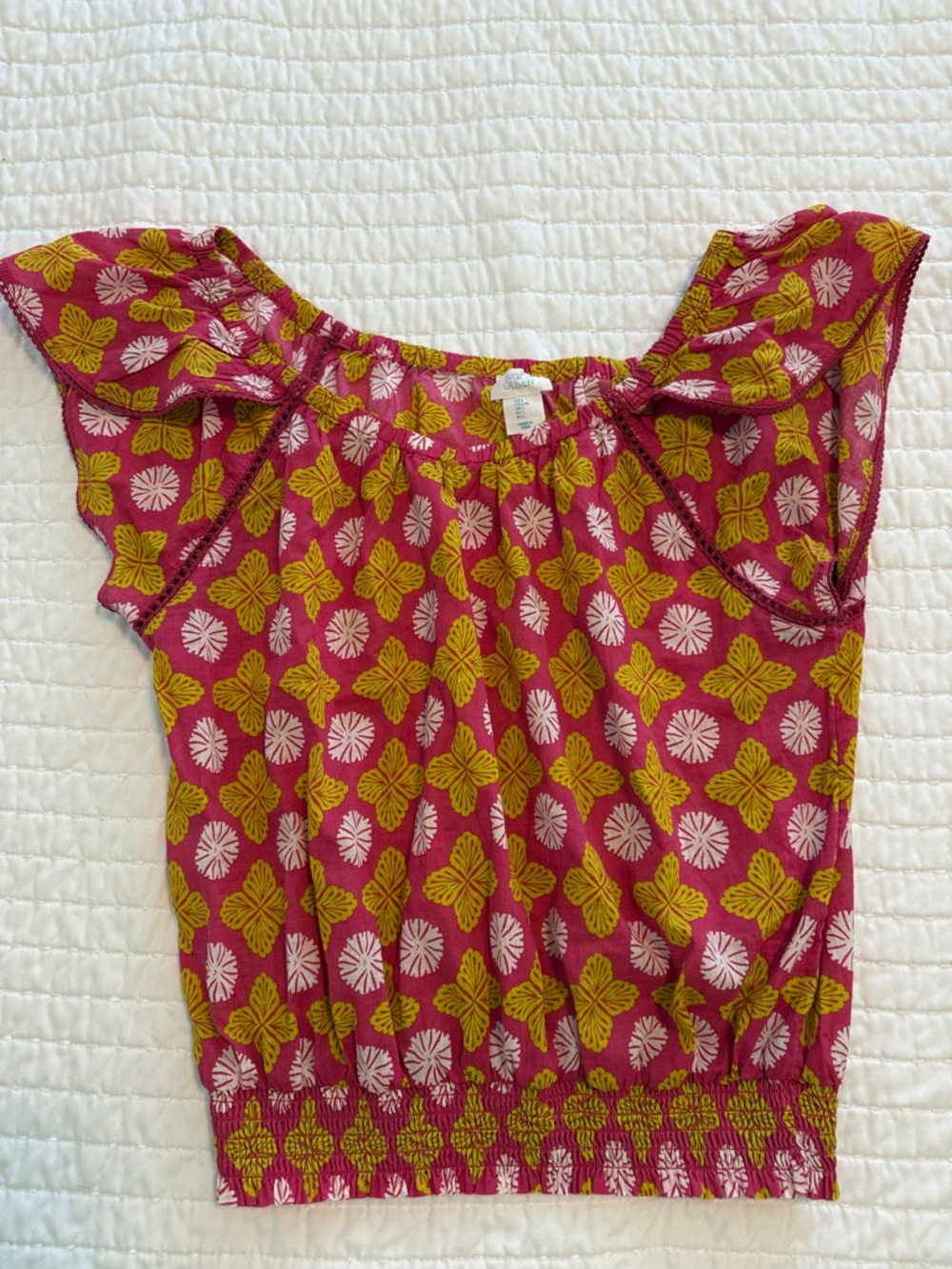 Sigurd Olsen Women’s Pink Floral Print Flutter Sleeve Top